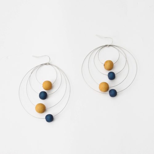 Mustard & blue Cala Earrings