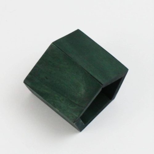 Chunky Wooden Geometric Bracelet Green