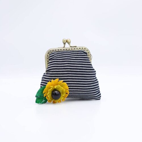 Handmade Small Stripe Purse - Sunflower