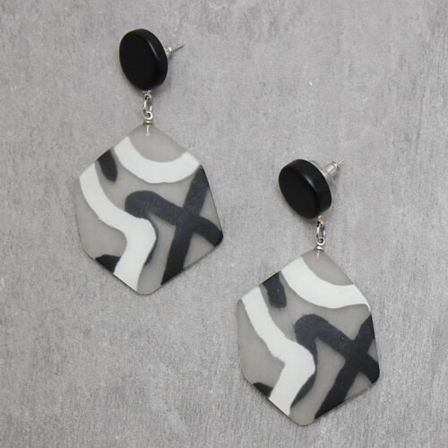 Black and White Evelyn Dangle Statement Earring